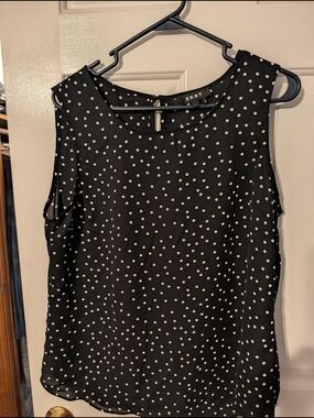 DKNY Black and White Polka Dot Sleeveless Camisole